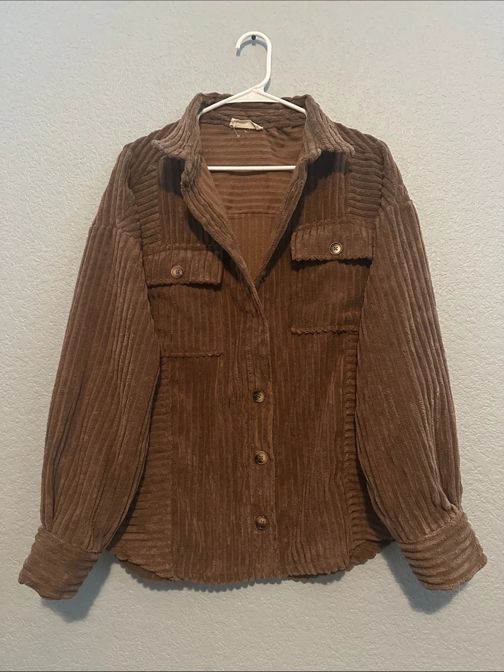 New In Corduroy Velour Oversized Shacket